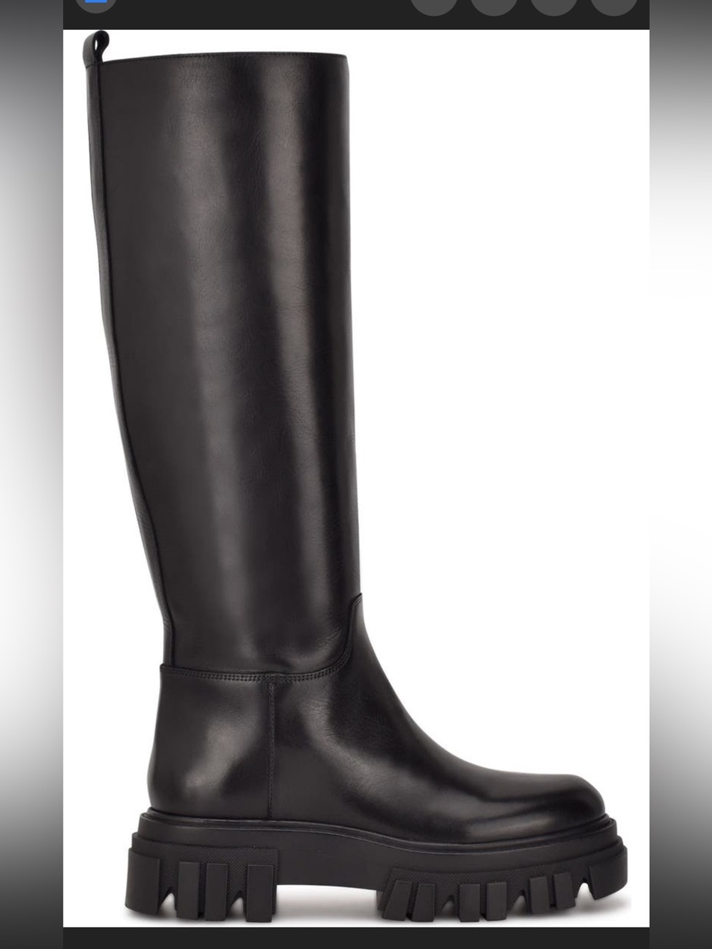 Marc Fisher LTD Malena Black Chunky Lug Sole Knee Boots  NWOB